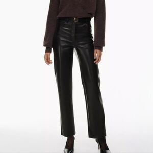 Aritzia Wilfred Black Faux Leather Pants 0